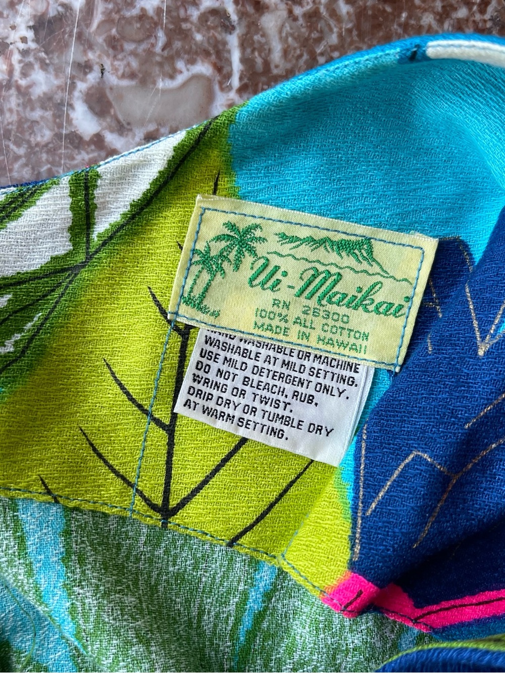 Vintage Ui-Maikai Hawaiian Maxi Dress 12 Waterfall Back Floral Cotton Tropical - Picture 2 of 7